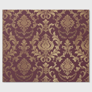Papel de embrulho de vinho Borgonha e dourado Barr