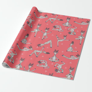 Papel de embrulho de Yoga Deer Christmas