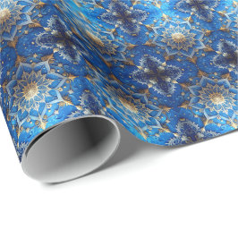 Papel de embrulho decorativo azul para feriados
