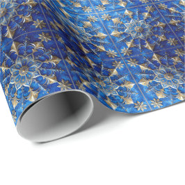 Papel de embrulho decorativo azul para feriados