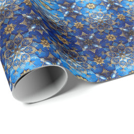 Papel de embrulho decorativo azul para feriados