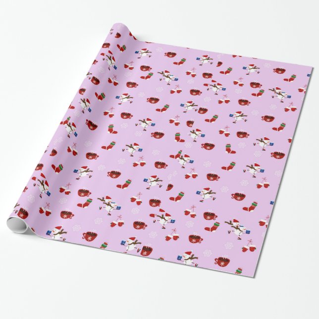 Papel de embrulho decorativo de Natal Ornamento (Desenrolado)