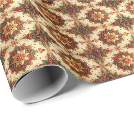 Papel de embrulho decorativo de Natal vermelho ver