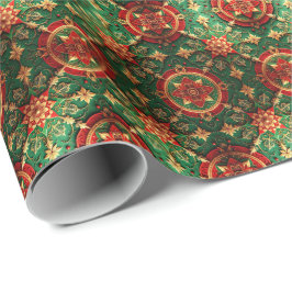 Papel de embrulho decorativo de Natal vermelho ver