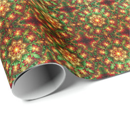 Papel de embrulho decorativo vermelho verde para f