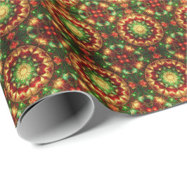 Papel de embrulho decorativo vermelho verde para f