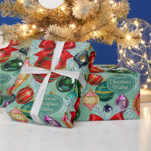 Papel de embrulho Desejos de Natal Alegre