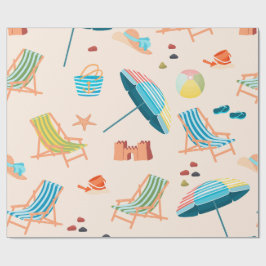 Papel de embrulho Dia de Praia de Verão Retro - Ca