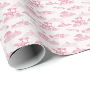 Papel de embrulho Dinosaur Toile (Rosa)