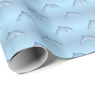 Papel de embrulho divertido de golfinhos de desenh