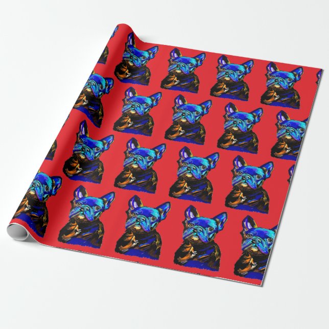 Papel de embrulho do Bulldog Francês (Desenrolado)