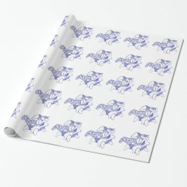 Papel de embrulho do Cavalo Dala Azul
