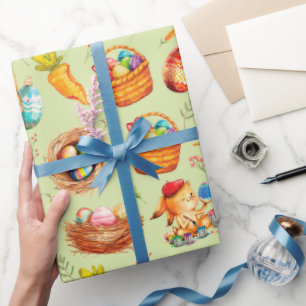 Papel de embrulho do coelho da Páscoa ocupado