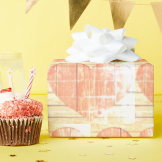 papel de embrulho do coração rústico moderno