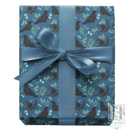 Papel de embrulho do Corvo em Azul