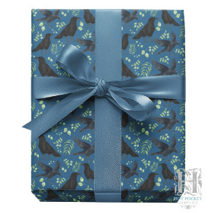 Papel de embrulho do Corvo em Azul