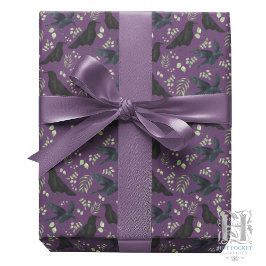 Papel de embrulho do Corvo em Roxo