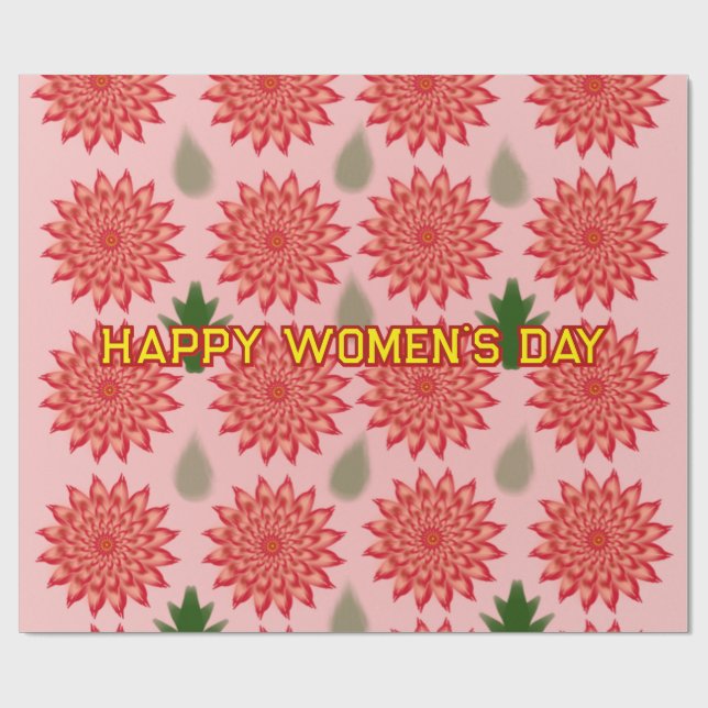 Papel de embrulho do Dia das Mulheres com flores d (Aberto)