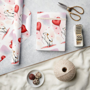Papel de embrulho do Dia dos Namorados Cachorro Co