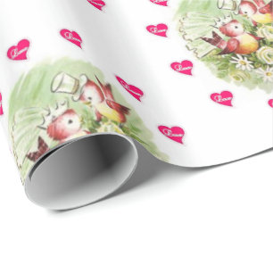 Papel de embrulho do Dia dos Namorados Pássaro Vin