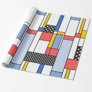 Papel de embrulho do estilo artístico mondriano m