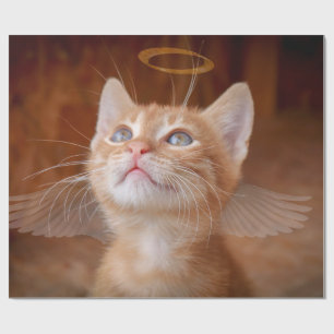 Papel de embrulho do gato anjo