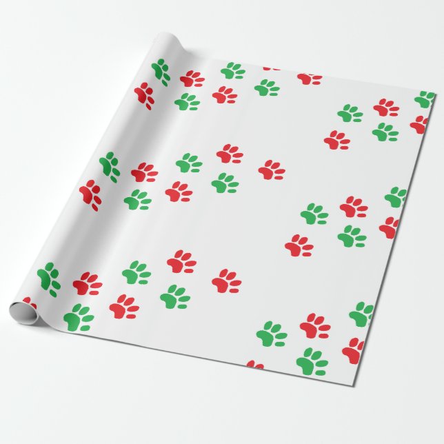 Papel de embrulho do impressão da pata do Natal (Desenrolado)
