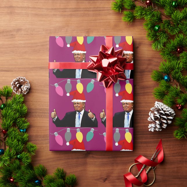 Papel de embrulho do natal de DONALD TRUMP (Presente de Natal)