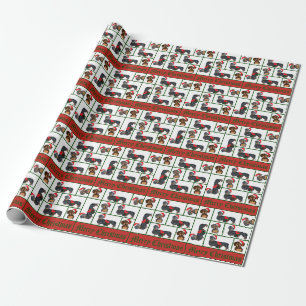 Papel de embrulho do Natal do Dachshund
