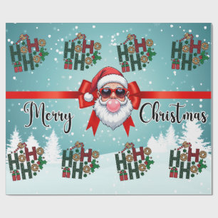 Papel de embrulho do Papai Noel de Goma de Mascar