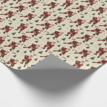 Papel de embrulho do Papai Noel de hóquei vintage