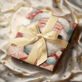 Papel de embrulho do Papai Noel dormindo elegante