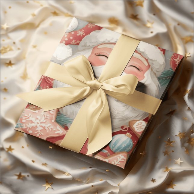 Papel de embrulho do Papai Noel dormindo elegante  (Criador carregado)