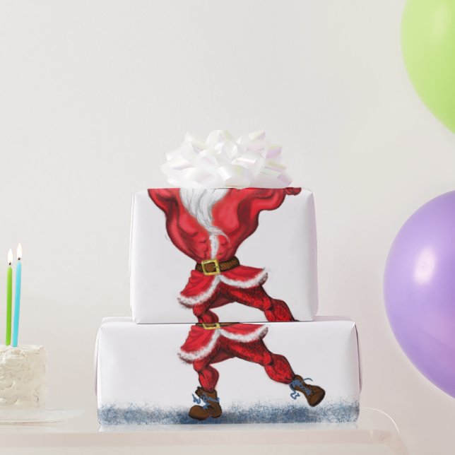 Papel de embrulho do Papai Noel Fitness (Presentes para festas)