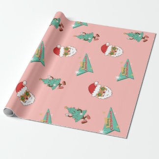 Papel de embrulho do Papai Noel retrô