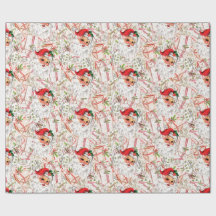 Papel de embrulho do Papai Noel Vintage