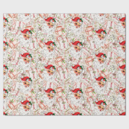 Papel de embrulho do Papai Noel Vintage
