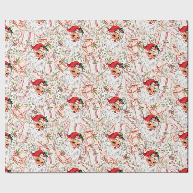 Papel de embrulho do Papai Noel Vintage (Barra)