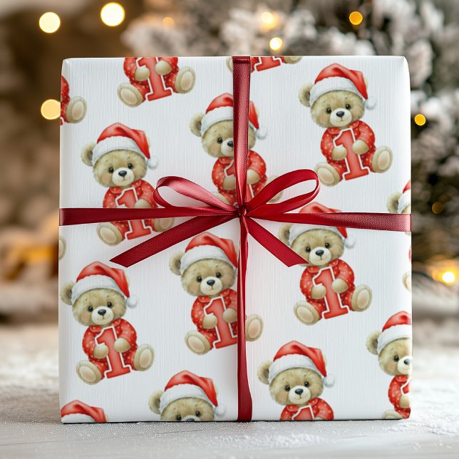 Papel de embrulho do primeiro Natal do bebê (Criador carregado)