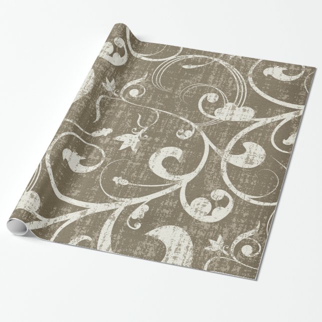 Papel de embrulho do teste padrão do vintage (Desenrolado)