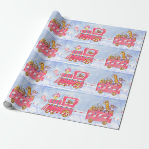 Papel de embrulho do trem de Natal 