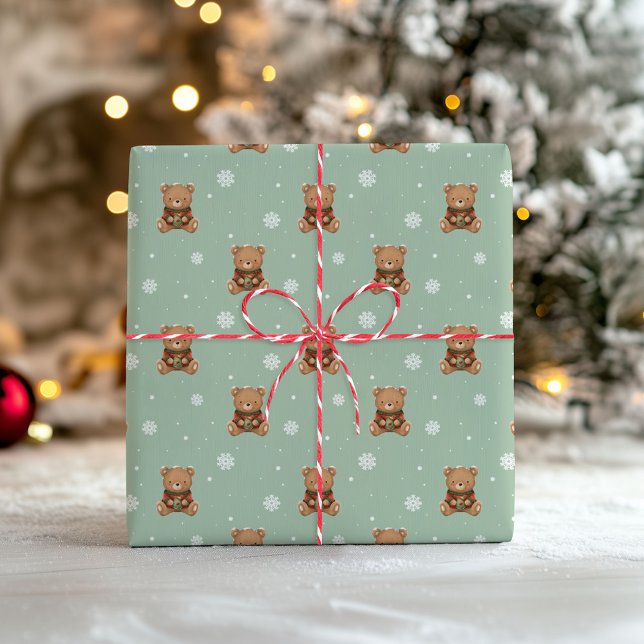 Papel de embrulho do ursinho de Natal doce (Criador carregado)