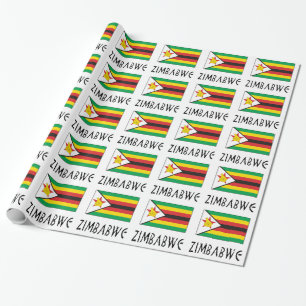 Papel de embrulho do Zimbábue e da bandeira do Zim