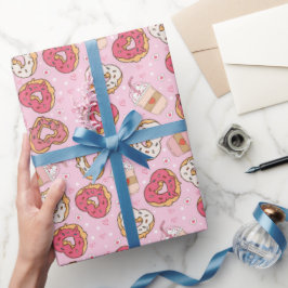 Papel de embrulho Donuts Retro Dia dos Namorados