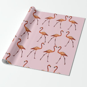 Papel de embrulho dos Flamingos Rosa