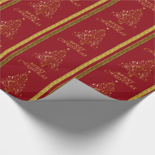 Papel de embrulho Dourado elegante da árvore de