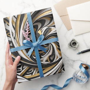 Papel de embrulho dourado escada em espiral abstra