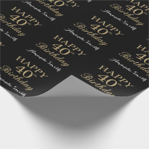 Papel de embrulho Dourado para aniversário de 40
