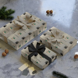 Papel de embrulho dourado para Eid | Desenho da Ka