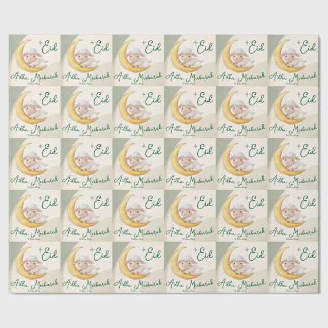 Papel de embrulho Eid Al Adha Poeira Verde Jantar  (Barra)